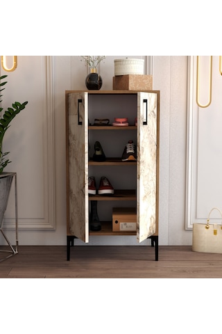 Variant Prag Ayakkabılık - Ceviz / Beyaz Mermer Beyaz