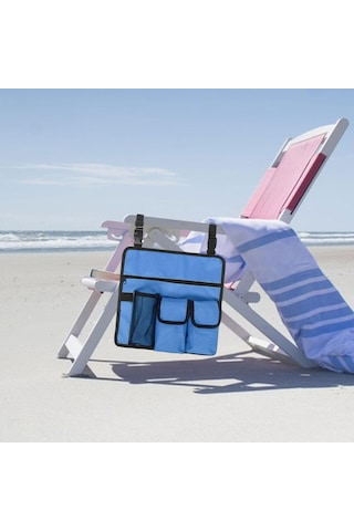 Dolıty Açık Plaj Sandalye Kol Yan Çantalar Organizatör Mavi Çok Renkli