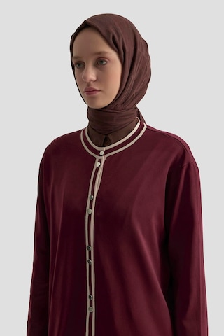 Armine Trend Biye Detaylı Triko Hırka Bordo 25kt501