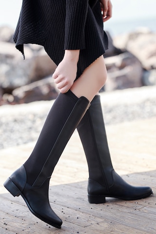 D3025 Kadın Günlük Çizme Siyah