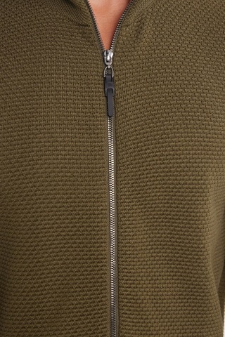 Tudors Erkek Standart Fit Normal Kesim Desenli Yarım Balıkçı Yaka Fermuarlı Açık Haki Renk Hırka-34371 Açık Haki