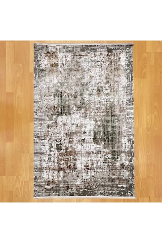 Modern Eskitme Desenli 160 X 230 Yün Halı Gri