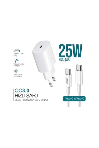 Phixi Ultimate Upd4125t 25w Pd Girişli Type-c Hızlı Şarj Cihazı Siyah