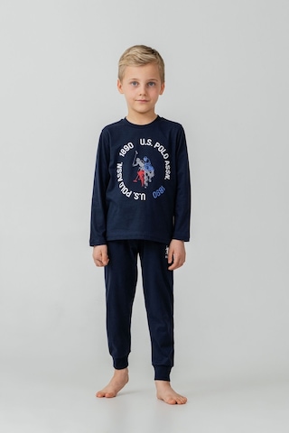 U.S. Polo Assn. Erkek Çocuk Pijama Takımı Baskılı Lacivert Uzun Kol Pijama Takımı Us2638-c-v1 Us2638-c-v1