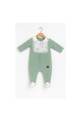 Carmin Baby Bebe Yaka Dantel Detaylı Tulum Yeşil