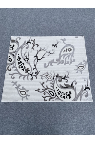 3997 N Gri Kesme Halı 135x160 Gri Beyaz Siyah Akrilik
