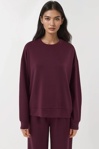 Hiccup Modal Dokunuşlu Basic Sweatshirt Bordo Kırmızı