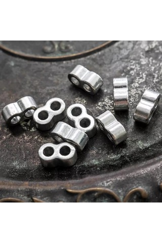 Kafebizu Boncuk Ayırıcı 10 Adet 16.5x9x9 Mm Gümüş Renkli 209195145