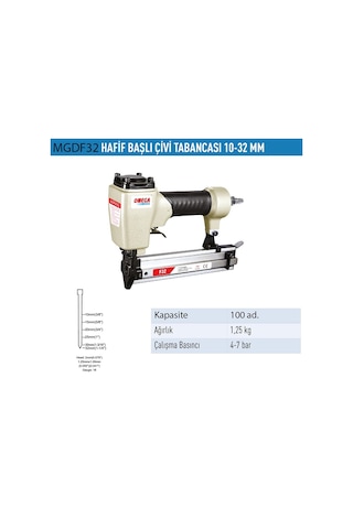 Omega MGDF32 10-32 MM Hafif Başlı Çivi Çakma Tabancası