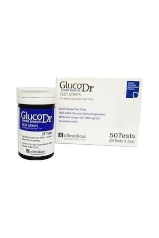 50Li 1 Kutu Gluco Dr Şeker Stribi Glucodr Süper Sensör Strip