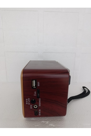 Nostaljik Radyo Klasik Radyo Bluetooth Hoparlör Usb-tf Çalar Ses Bombası Şarjlı Radyo - Bordo- Tek E