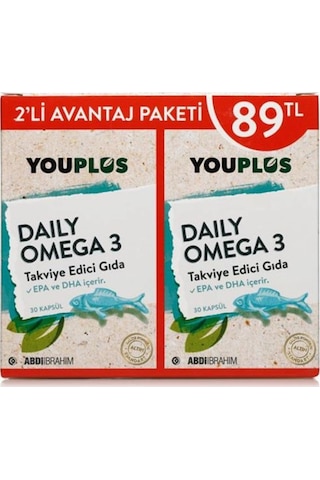 Youplus Daily Omega-3 30 Kapsül - 2 Al 1 Öde Kofre