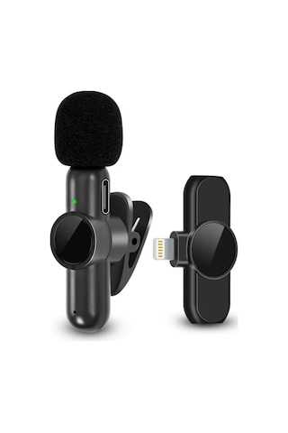 Buffer Type C Uyumlu İphone Dönüştürücülü Kablosuz Yaka Mikrofon