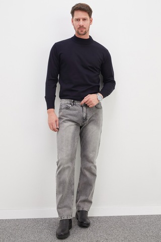 Fullamoda Basic Dik Yaka Regular Fit Triko Kazak Lacivert