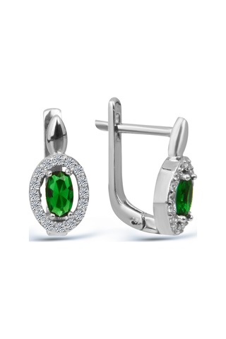 Kuyumcudukkani"oval Safir Renktaşlı"küpe Ve Kolye Seti- 24127-w-grn Beyaz