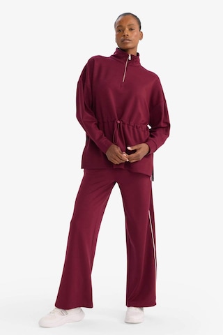Defacto Long Fit Dik Yaka Beli Lastikli Yarım Fermuarlı Modal Sporcu Sweatshirt G4367ax25wnbr170 Bordo-br170