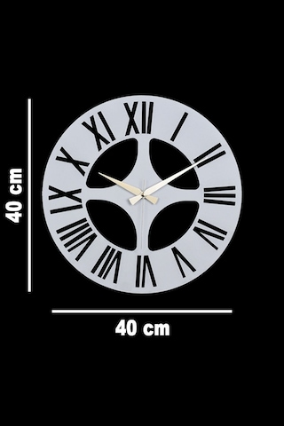 Roma Model Metal Lazer Kesim Akar Sessiz Mekanizmalı Duvar Saati 40 40 Cm -m028 Beyaz