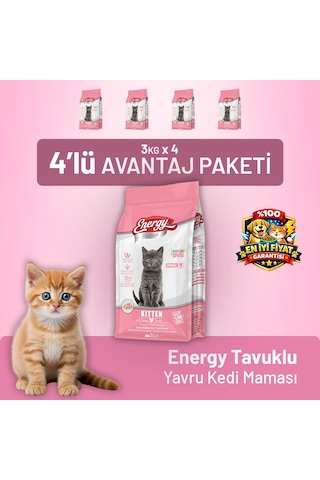 Tavuklu Yavru Kedi Maması 3 Kg - 4 Adet