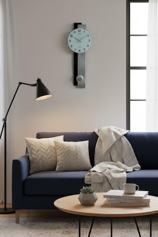 Regal Sarkaçlı Modern Tasarım Duvar Saati Ahşap