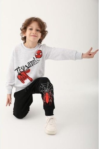 Spıder-man Erkek Çocuk Eşofman Takımı Kar Melanj