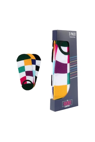 The Socks Company 163p 3 Çift Desenli Kadın Görünmez Çorap Çok Renkli