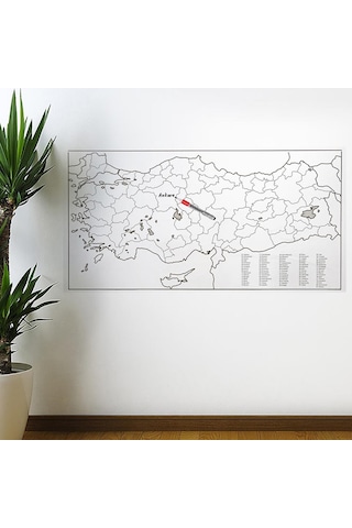Türkiye Haritası Manyetik Duvar Stickerı Yapıştırıcı Ya Da Çivil