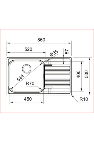 Franke Srx 611-86 Lb Sağ Damlalıklı Eviye Çelik
