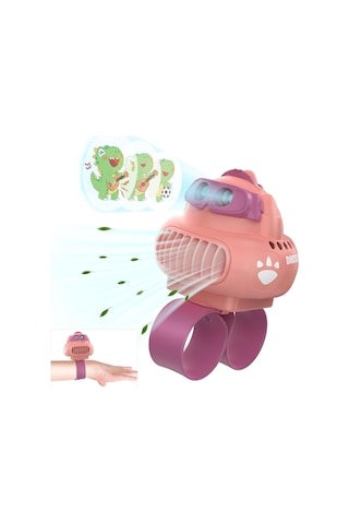 Çocuklar İçin Taşınabilir Vantilatör Bileklikli, Dink Projeksiyon, Pembe,