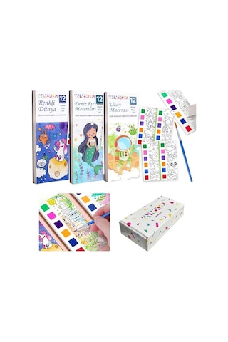 Renk Paletli Sulu Boya Etkinlik Seti, Kendin Yap Dıy Kitap Ayracı, Çocuklar Ve Yetişkinler İçin 3 Adet Yeni Nesil