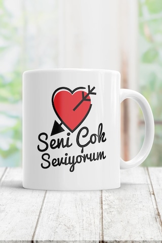 Seni Çok Seviyorum Kupa Bardak Beyaz