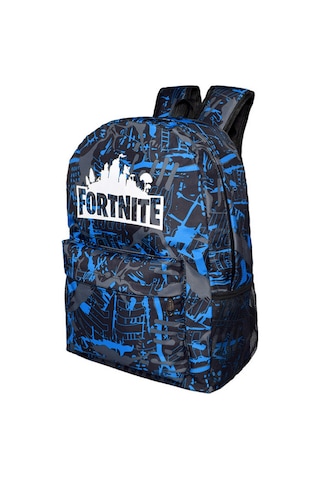 Hfambition Gece Parlayan Fortnite Tema Okul Çantası - Mavi Desenli, 20-35l Kapasiteli Diğer Çok Renkli