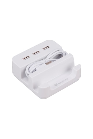 Tenwın 3'ü 1 Arada Usb Şarj İstasyonu Yuvası Çoklu Cihaz Usb Şarj Cihazı Cep Telefonu Tutucu Ev Ofis Kullanımı İçin