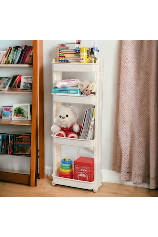 Motek Modern Organizer 4 Katlı Raf Beyaz