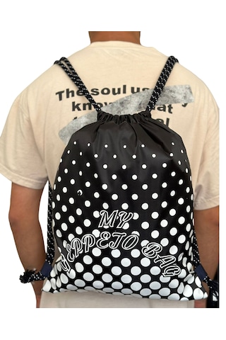 Suya Dayanıklı Kaliteli İmperteks Kumaş İpli Sırt Çanta Siyah