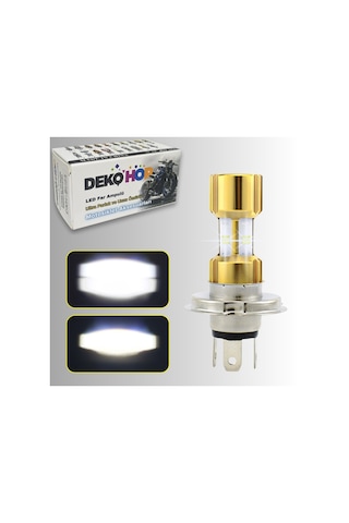 H4 Led Far Ampul Led Işık 12-24v 6000k Ultra Beyaz Metal Kasa Motosiklet Araba Uyum 1 Ad 12w/1500lm