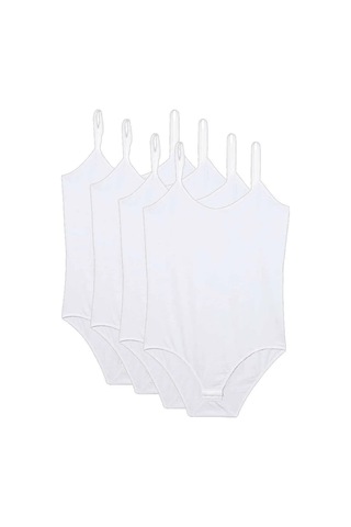 Jenerik 4 Adet İp Askılı Kadın Çıtçıtlı Body Beyaz
