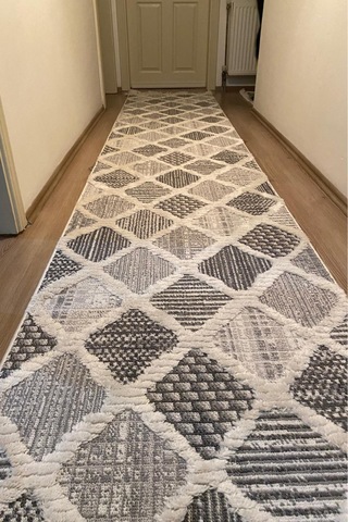 Enti Step 2202 Gri Hav Toz Vermez Yumuşak Dokulu Mutfak Koridor Oturma Grubu Halı Gri