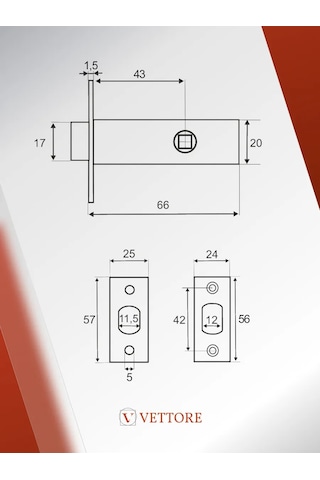 Vettore İç Kapı Kaydırma Sürgüsü, Kilitleme Mekanizmasına Uygun 194971875
