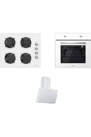 Luno F6501W02 - L335W01 - F6501W02 Beyaz Ankastre Set