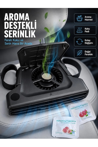 Kargo Usb Şarjlı Araç Boyun Soğutucu Fan 5 Kademeli Sessiz Çalışan Turbo Fan Najmaddin