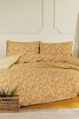 Elart Siena Nevresim Takımı Tek Kişilik %100 Pamuk Ranforce Lastikli Çarşaf 160x220 Cm Sarı Sarı