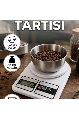 10 Kg Kapasiteli 1 Gram Hassasiyetli Dijital Mutfak Tartısı Renkli