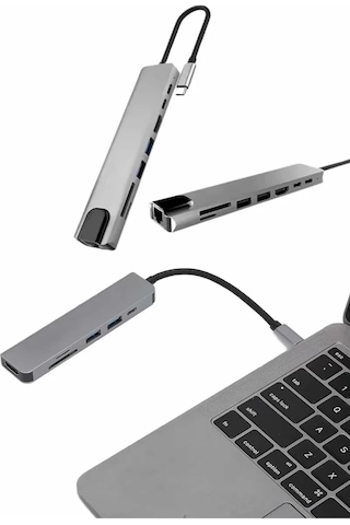 Northcity Çoklu Bağlantı Çevirici Adaptör Apple Macbook Uyumlu 3 İn 1 Type-c To Hdmı Usb 3.0