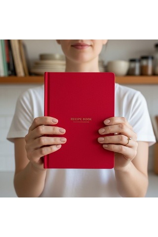 Lexroo Tarif Defteri A5 Boyutunda Sert Kapaklı 100+ Tariflik Recipe Journal, Ölçü Tablosu Çok Renkli