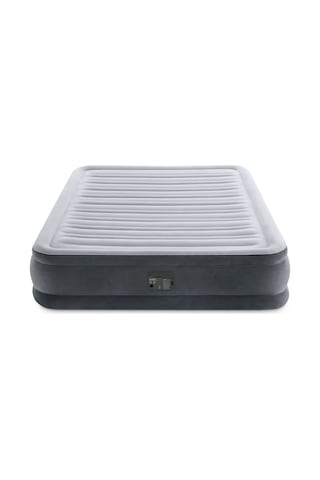 INTEX Full Comfort-Plush Mid-Rise Şişme Yatak-Açık Gri -Küçük çift kişilik-Elektrikli Pompa Dahil Açık Gri