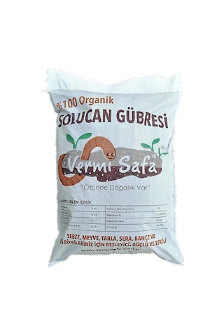 %100 Organik Vermisafa Katı Solucan Gübresi 10 KG Lamine Çuvallı