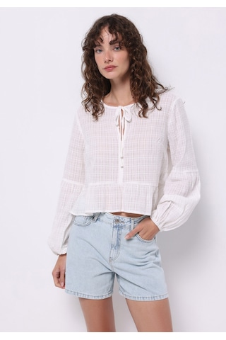 Colins Regular Fit Kadın Beyaz Gömlek Cl1074623 Q1.v1 Ofw Beyaz