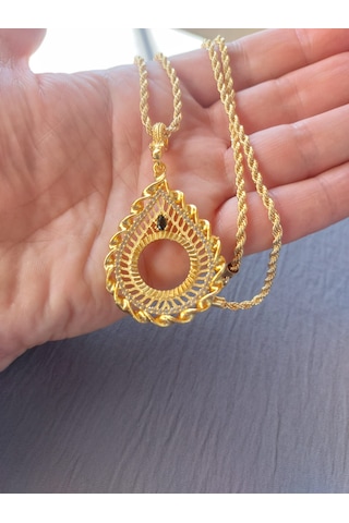 Çeyrek Kolye 60cm 22ayar Altın Kaplama Altın