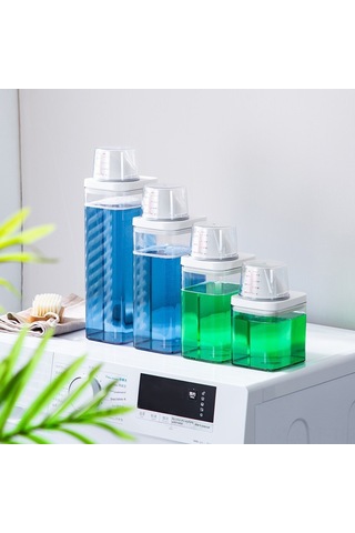 Yifomall Plastik Sürekli Nem Koruyucu Transparent Deterjan Saklama Kavanozu Ölçü Kasa İle Orta Boy 1100ml - 48 Adet/kutu Diğer