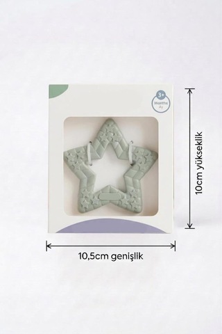 Tr Yıldız Şekilli Diş Kaşıyıcısı, Bpa İçermeyen, Kabartılı, Pastel Mint Renk, 3+ Ay Genel